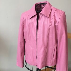 Robert Phillipe pink lamb leather jacket size L